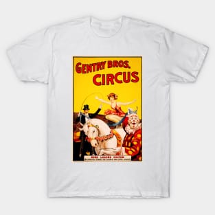 Gentry Bros CIRCUS Greatest Horse Rider Miss Louise Hilton Vintage Advertising Art T-Shirt